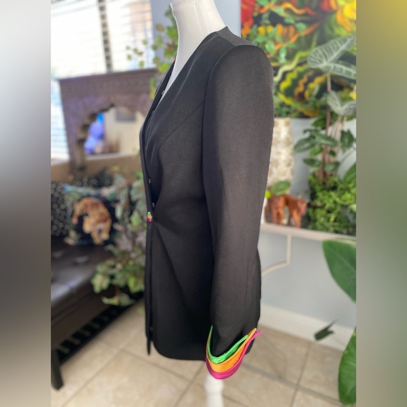 ML Studio Vintage Blazer Art to Wear 80’s 90s Retrocore Dark Acadamia - Picture 3 of 8